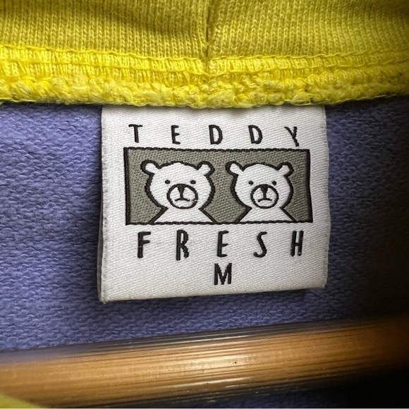 Teddy Fresh LA Streetwear Men’s Pastel Colorblock Hoodie Embroidered Logo Medium - Picture 6 of 10